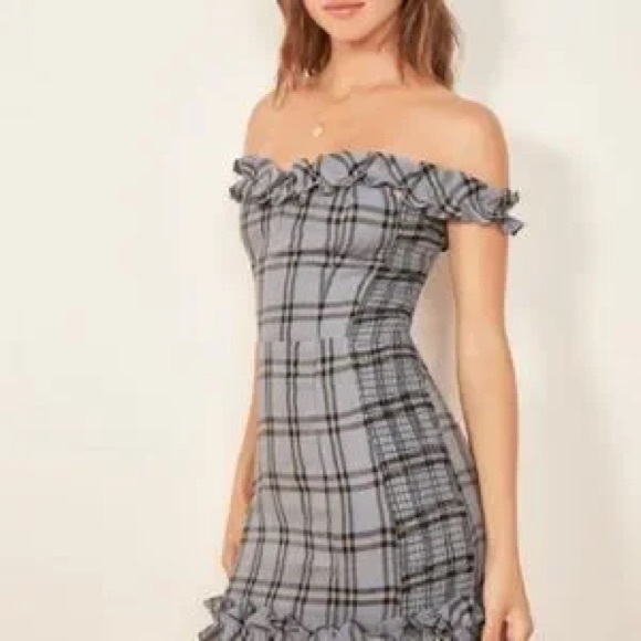 Reformation Dresses & Skirts - Reformation Bonita Plaid Mini Dress NWOT • Linen • Ruffle • Scandi